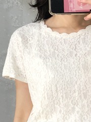 ivory lace short sleeve blouse
